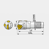 TRI-FINE STS-EX Indexable head with external 4-start thread for single tube system (STS) - Big-tools Industrial Supply Tools for Metal Cutting